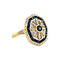 vintage Gold ring with sapphire and diamond 18 krt