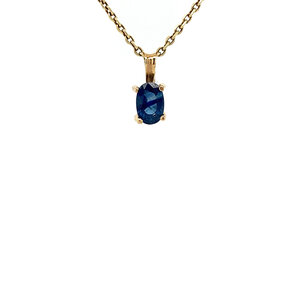 Gold pendant with sapphire 14 krt