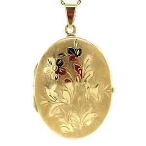 Gouden medaillon met gravure 14 krt
