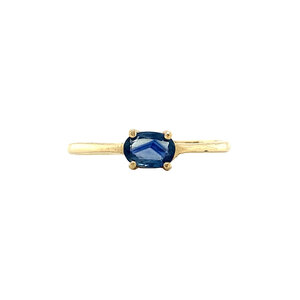 Gouden ring met saffier 14 krt