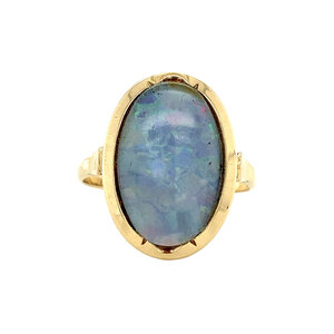 Gold ring with opal triplet 14 krt