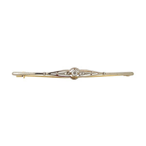 Bicolour gold brooch with diamonds 14 krt