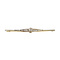 vintage Bicolour gold brooch with diamonds 14 krt
