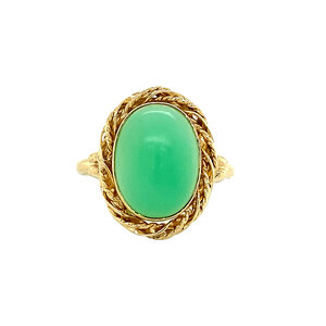 Gold ring with aventurine 14 krt