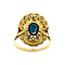 vintage Gouden entourage ring met saffier en diamant 14 krt/850