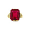 vintage Gouden ring met robijn 14 krt