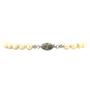 Pearl bracelet with white gold clasp 20 cm 14 krt