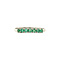 vintage White gold row ring with emerald 14 krt