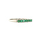 vintage White gold row ring with emerald 14 krt