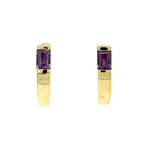 Gold earrings with amethyst 14 krt