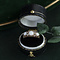 vintage Ring met opaal en zirkonia 9 krt
