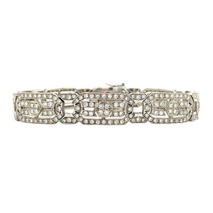 Witgouden armband met diamant 18.5 cm 18 krt