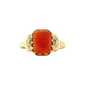 Gold ring with carnelian 14 krt