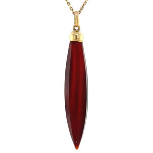 Gold pendant with carnelian 14 krt