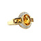 vintage Ring met citrien en diamant 9 krt