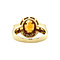 vintage Ring met citrien en diamant 9 krt