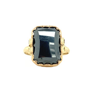 Gold ring with haematite 14 krt