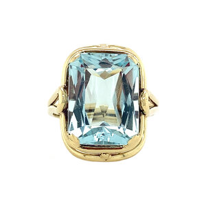 Gouden ring met aquamarijn 14 krt