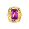 vintage Gouden ring met roze saffier 14 krt