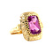 vintage Gouden ring met roze saffier 14 krt
