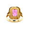 vintage Gouden ring met roze saffier 14 krt