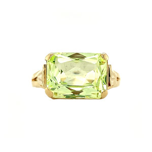 Gouden ring met groene spinel 14 krt