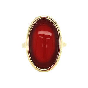 Gold ring with carnelian 14 krt