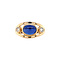 vintage Gold ring with sapphire and zirconia 14 krt