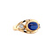 vintage Gold ring with sapphire and zirconia 14 krt