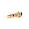 vintage Gold ring with sapphire and zirconia 14 krt