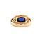 vintage Gold ring with sapphire and zirconia 14 krt