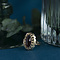 vintage Gouden ring met granaat 14 krt