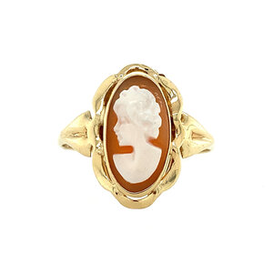 Gold ring with cameo 14 krt