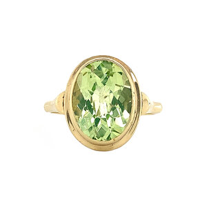 Gold ring with green spinel 14 krt