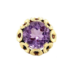 Gouden ring met amethist 14 krt