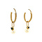 vintage Gouden oorringen met met parel en saffier 14 krt