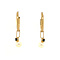 vintage Gouden oorringen met met parel en saffier 14 krt