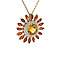 vintage Hanger met citrien, granaat en diamant 9 krt