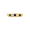 vintage Gold row ring with sapphire and diamond 18 krt