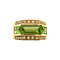 vintage Gouden ring met peridoot en diamant 18 krt
