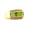 vintage Gouden ring met peridoot en diamant 18 krt