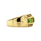 vintage Gouden ring met peridoot en diamant 18 krt