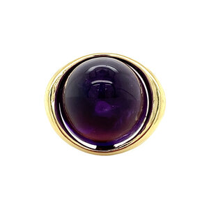 Gold ring with amethyst 14 krt