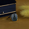 vintage Gouden zegelring met groene laagsteen 14 krt