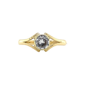 Gouden ring met synthetische spinel 14 krt