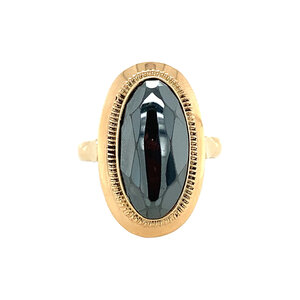 Gold ring with haematite 14 krt