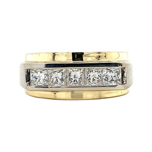 Bicolour gouden ring met diamant 14 krt