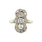 vintage White gold princess ring with diamond 14 kt