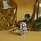 vintage White gold princess ring with diamond 14 kt
