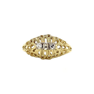 Gold ring with diamond 14 kt